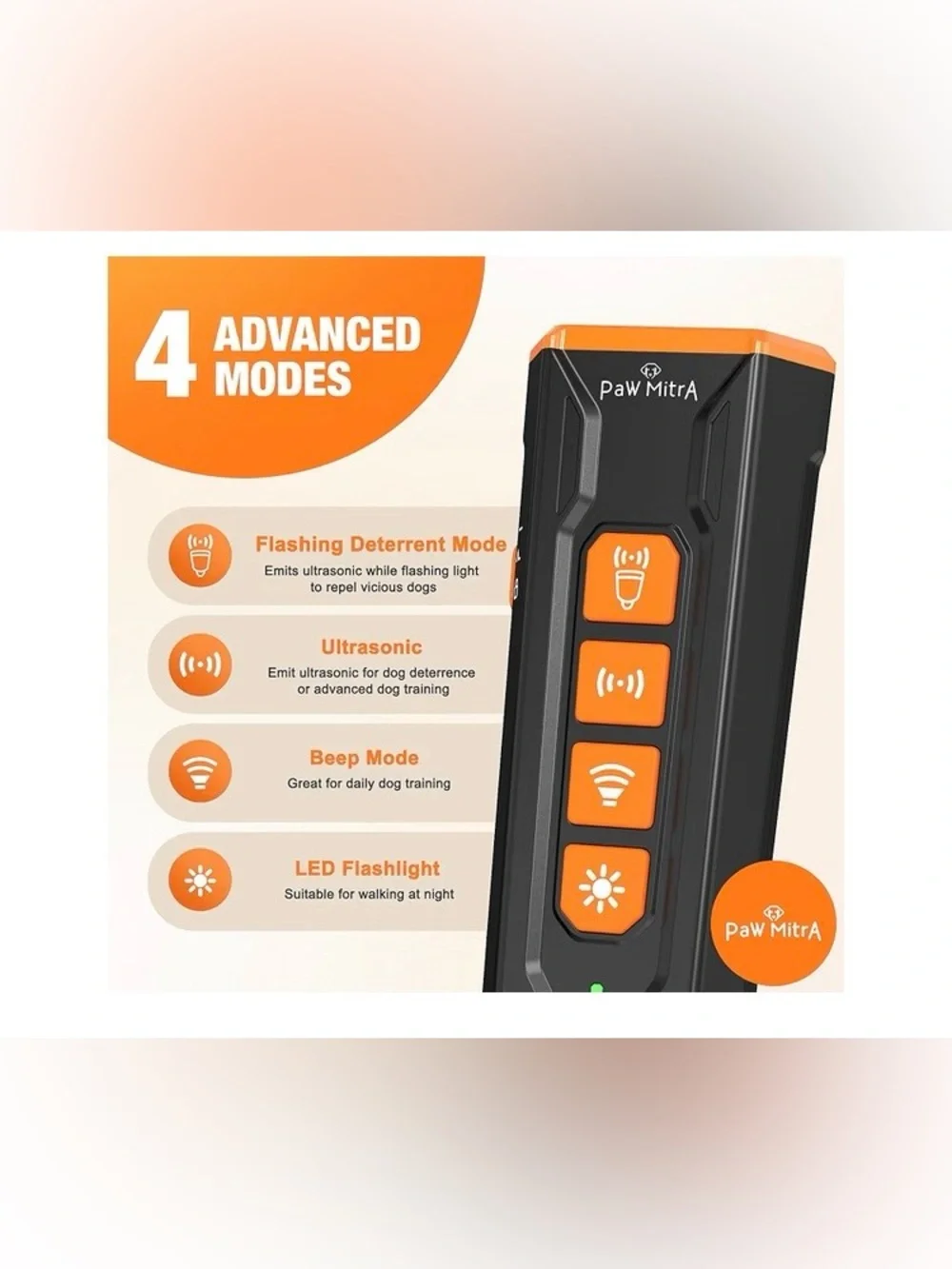 Dog Bark Deterrent Device | Rechargeable Ultrasonic Anti-Barking Trainer, SEALED